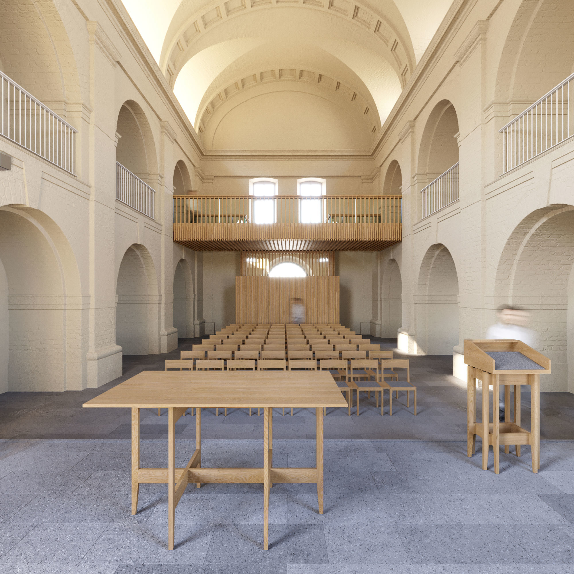 Architekturvisualisierung Festungskirche Ehrenbreitstein, zwo/elf Architekten, Chormöbel